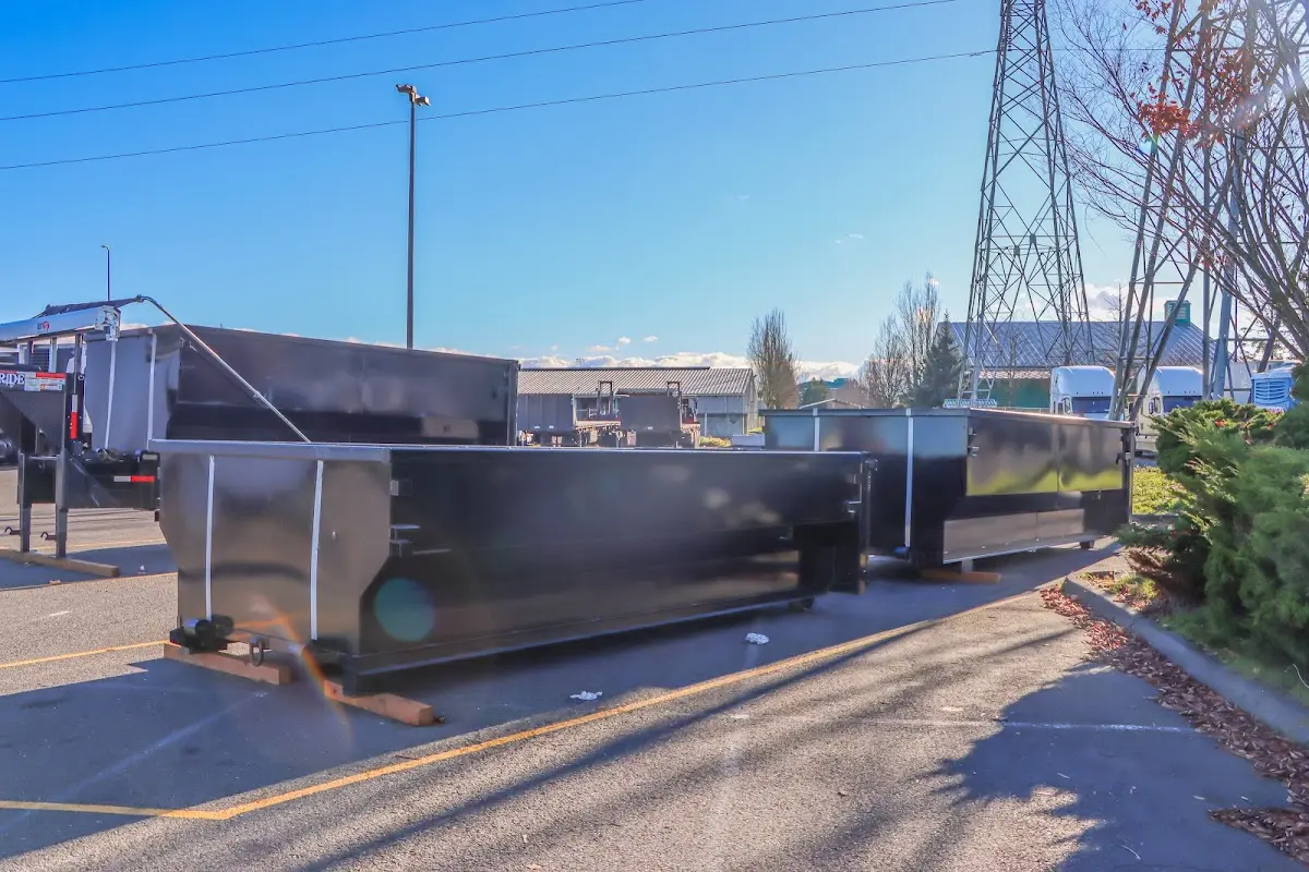 Roll-off dumpster ready for waste disposal at job site for Cleanout Dumpster Rental in Severna Park